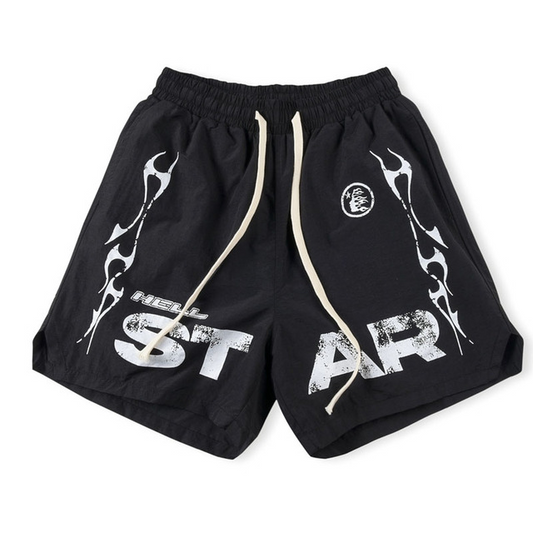 Hellstar Studios Flame Black Shorts