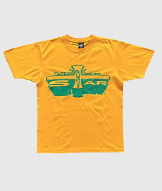 Hellstar Studios Jesus Emblem T-Shirt Yellow